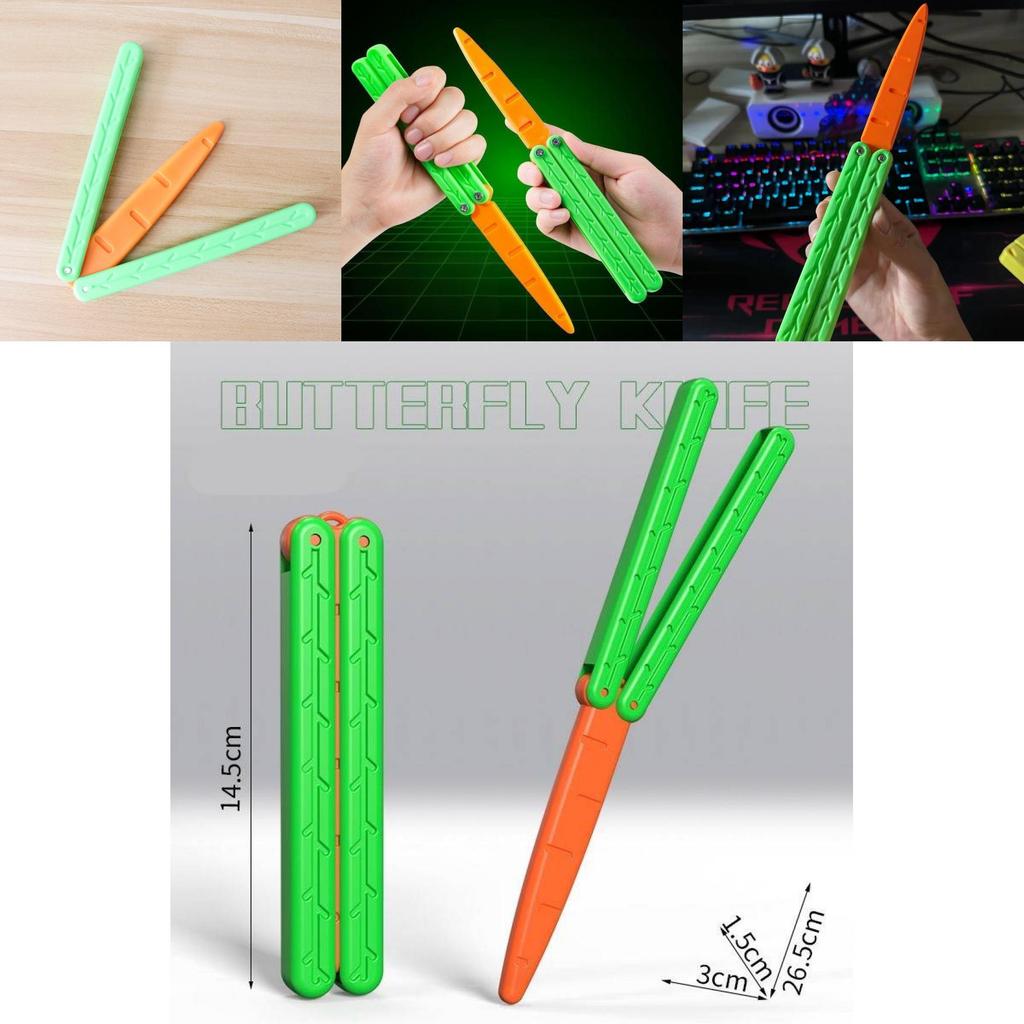 Ночное свечение Морковь Гравитация 3d Креативная Очень большая Игрушка-бабочка для снятия стресса
