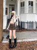 Meilade Women's PU Leather High Waist Brown A-Line Bodycon Mini Skirt - Spring 2024 Collection