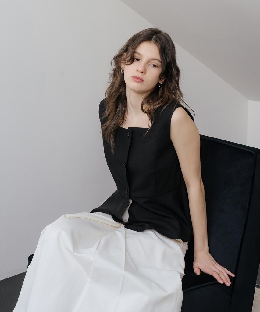 YOUNESS Black Flare Peplum Blouse