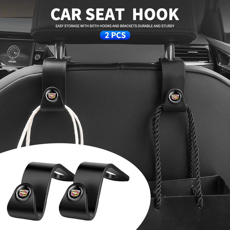 1/2pc Car Seat Headrest Hook Auto Back Seat Organizer Hanger for Cadillac SRX Escalade CTS BLS ATS DTS XTS SLS XLR V Deville CT5 zf0