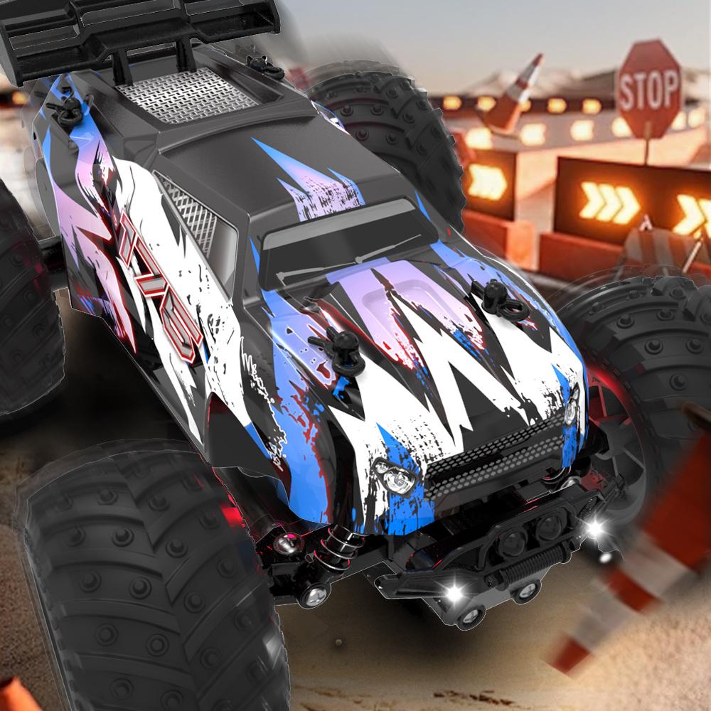 Non-Toxic Jjrc Q175 Rc Car Cool Lights 1:18 Big Wheel 2.4G 2Wd Rc Truck All Terrain Off Road 20Km/H High Speed Rc Racing Car Toy For Adult