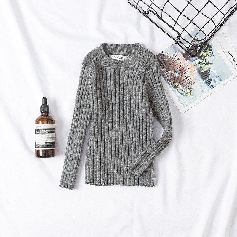 Autumn Spring Children's Knitted Round Collar Candy Colors Children Spring Clothes Girls Sweater Knitted Pullovers Sweater