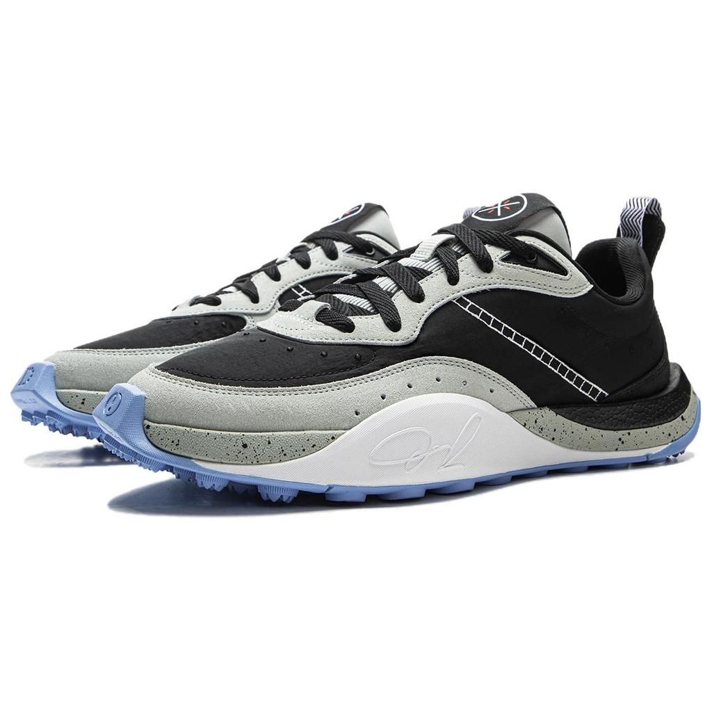 Li Ning Wade 1% Нескользящие Амортизирующие Износостойкие Упругие Низкие Баскетбольные Кроссовки Мужские Черно-Серые ABCV035-7