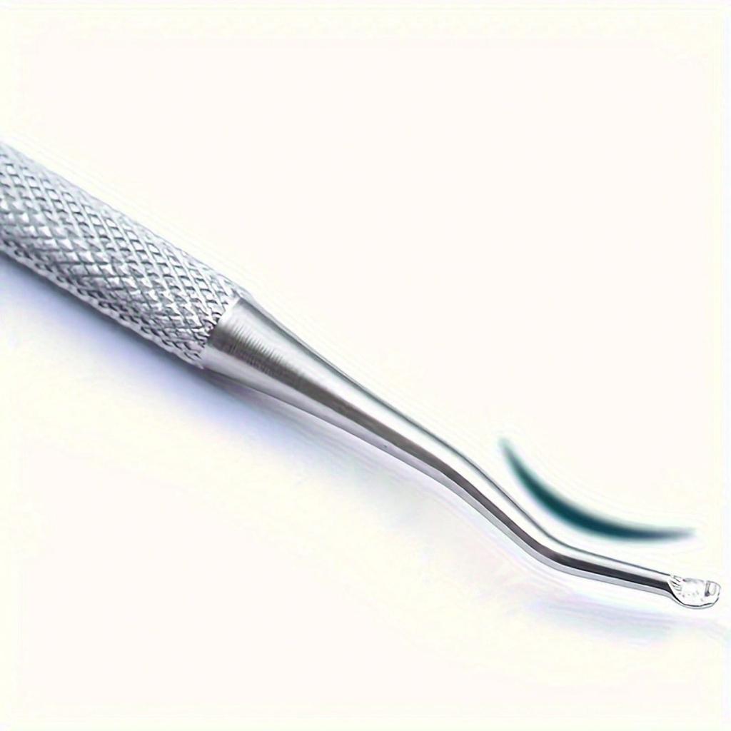 Подъемник для вросшего ногтя из нержавеющей стали - Изогнутая ложка для ногтей для глубокой очистки, Нескользящая рукоятка, Простой в использовании педикюрный инструмент для гипоаллергенного ухода за ногами