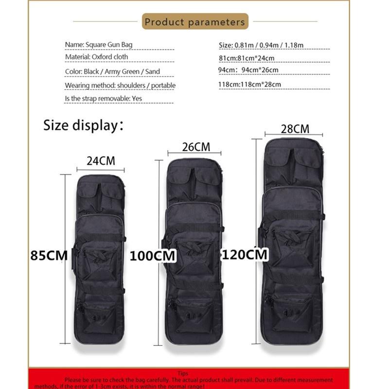 Multifunction Tactical Rifle Case Multi-pocket Airsoft Gun Bag Wear-resistant Hunting Bag High Capacity for Fishing Bag 3 SIZE 120/100/85cm