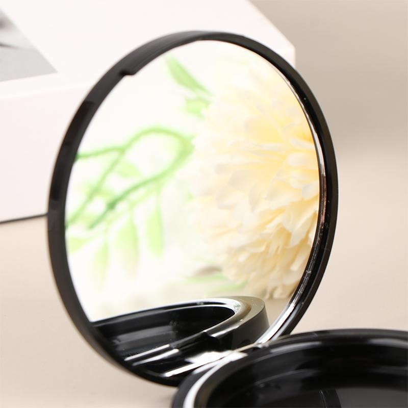 Многоразовая пустая одинарная черная круглая коробка для румян, теней, пудреницы с зеркалом, алюминиевая канистра, внутренний диаметр 59 мм