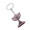 Jewish Keychain for Hanukkah Celebration Zinc Alloy Jerusalem Candlestick Jewish Symbolism Menorah Shape