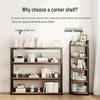 In-Stock Triangular Corner Bookshelf for Living Room, Bedroom, Dining Room, Floor-Standing Wall Shelf