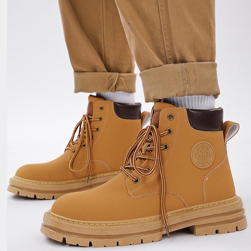 Модные мужские ботинки Модные высокие ботинки Повседневные ботинки для активного отдыха Нескользящие походные ботинки для мужчин Ботинки на платформе со шнуровкой Botas Masculinas
