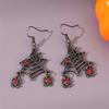 Punk Halloween Earrings Rhinestone Spider Pendant Earrings Fashion Spider Web Earrings  Halloween