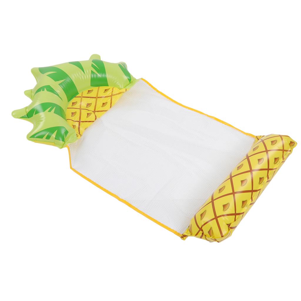 Water Hammock Float Lounger Pineapple Fruit Pattern Foldable Multifunction Inflatable Float Lounger for Beach Pool