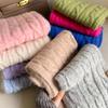 Korean Winter Fashion Versatile Solid Color Wool Blended Women's Scarf Warm High Quality Scarf Birthday Gift