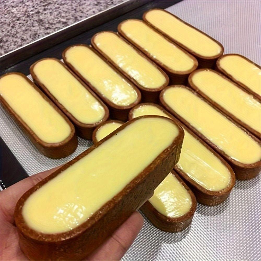 3Pcs Venting Hole Design Porous Cake Mousse Mold Heat-Resistant Oval Cake Mold Rings Fruit Pie