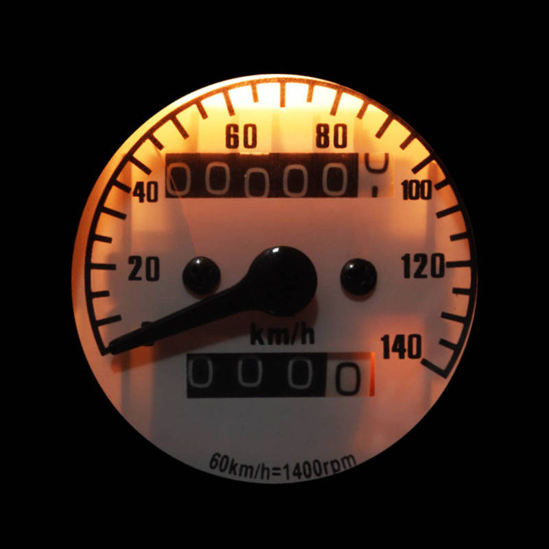 Universal Motorcycle Mechanical Dual Odometer Speedometer Gauge Speed Line Interface Metal Chrome for Harley Bobber Chopper Cafe