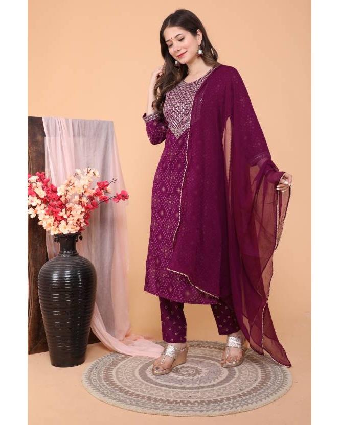 Party Wear Designer Kurta Pant Dupatta Set Women Indian Bollywood Top Tunic Kurti Salwar Suit