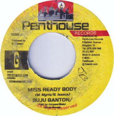 7-дюймовая пластинка BUJU BANTON Miss Ready Body NONE Penthouse Recor 2001 Ямайка Регги Ска Даб Б/у