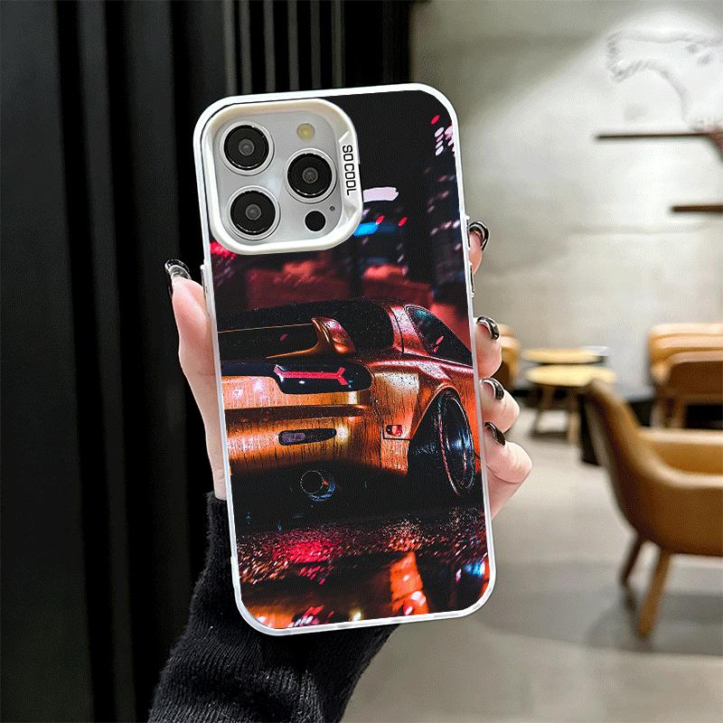 Япония JDM Спортивные Автомобили Тема Мягкий Чехол для Телефона для iPhone 15 16 17 Pro Max 17Air 16E 14 Plus 13 12 Mini Ударопрочный Чехол Задняя Панель