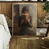 Vintage Woman Portrait Reading Canvas Print Poster Retro Aesthetic for Bedroom Wall Art Home Decor Art Poster Gift-unframed