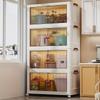 (49CM (19.3in)) 4pack White Oversized Foldable Storage Cabinet With Lid And Wheels 