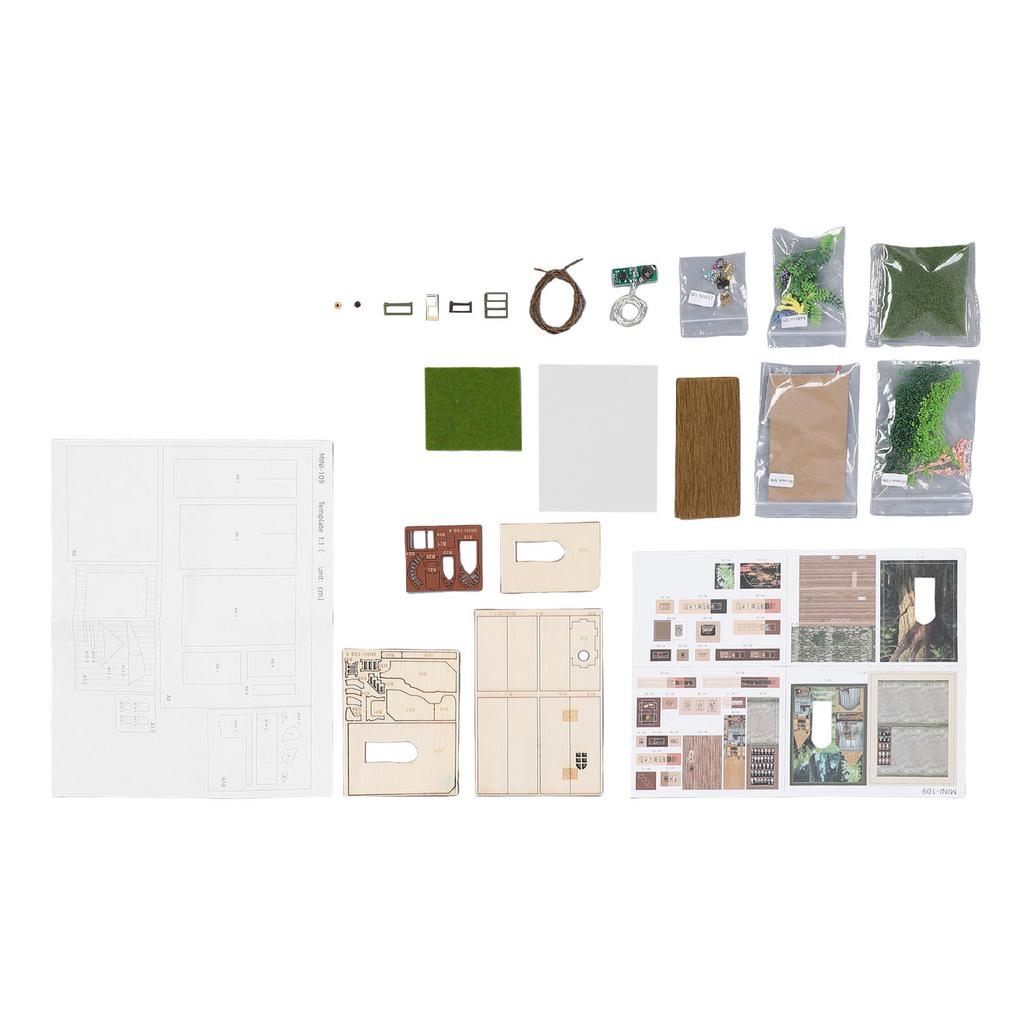 Набор для сборки дома своими руками со светодиодной лентой, открытый/закрытый, миниатюрный деревянный дом, набор для сборки, настольное украшение