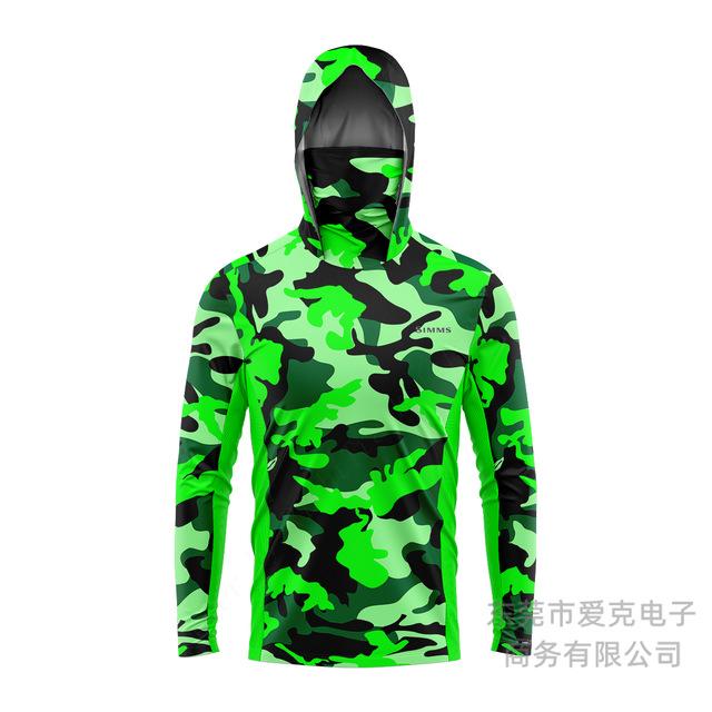 SIMMS Fishing Suit Fly Fishing Luya Hoodie Summer Men's Long Sleeve Sunscreen Clothing Hooded Mask Quick Drying Breathable