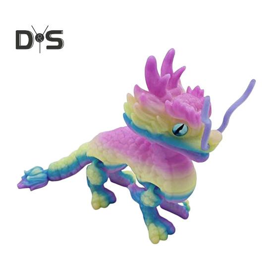 3D-печатная фигурка дракона, реквизит для фотосъемки, реалистичная, яркая, цветная, мини-статуя дракона, игрушка-фиджет для взрослых и детей