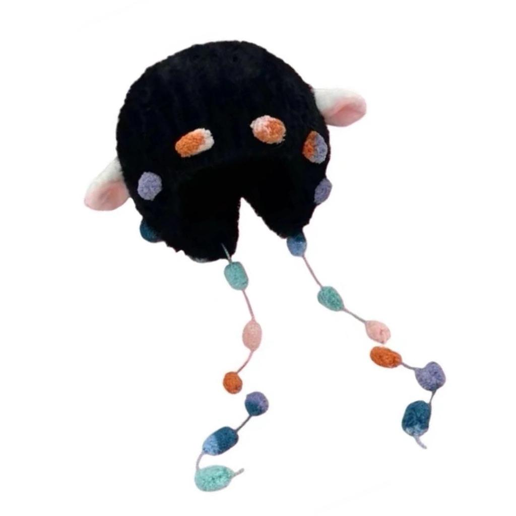 Lovely Plush Sheep Ear Hat with Warm Earflap Winter Activity Hat for Women Girl Pullover Hat Ear Protective Trapper Hat