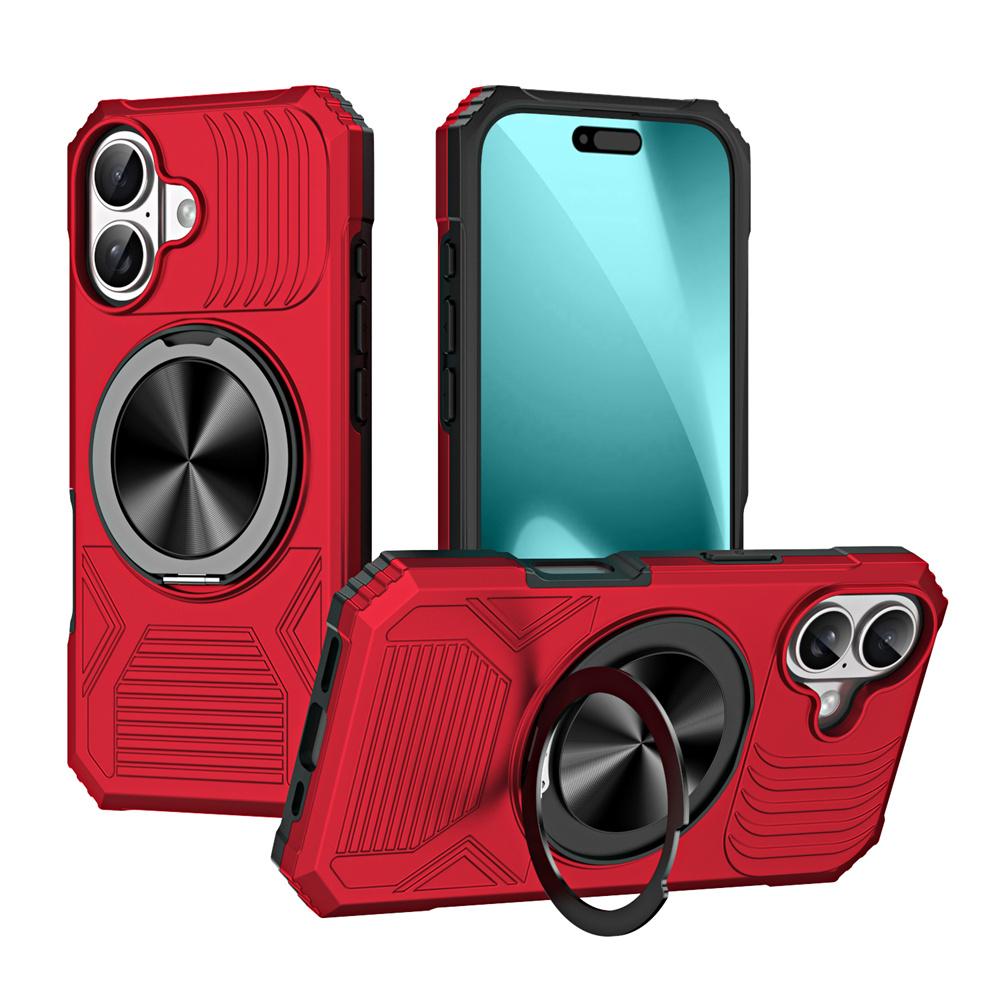 Dual Layer Armor Magnetic Folding Stand Phone Case For iPhone 16 17 Pro Max Air 15 14 13 12 Non-slip Protector Back Cover