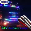 24 В грузовик красочный мигающий окружающий свет светодиодный декоративный светильник атмосферный свет ночное вождение безопасность автомобиля предупреждающая световая полоса
