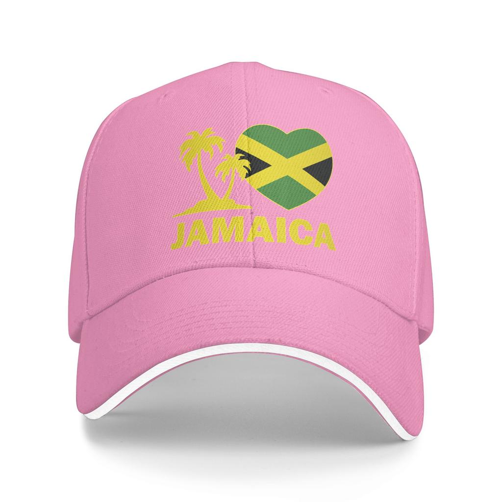Women Unisex Jamaica I Love Jamaican Flag Outdoor Hat  Adjustable Cap Casual Baseball Cap Golf Hats
