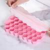 Silicone Honeycomb Ice Cube Tray with Lid 37 Cavities Easy Release BPA Free Summer Refrigerator Cocktail Whiskey Ice Maker Press Mold Kitchen Supplies