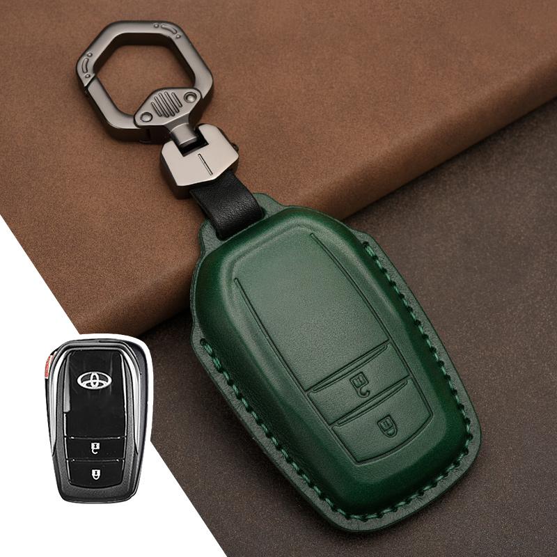 Кожаный чехол-брелок для ключей для Toyota Camry Corolla FJ Land Cruiser RAV4 Prius Sienna Prado CHR Avalon GT86 Защитный брелок