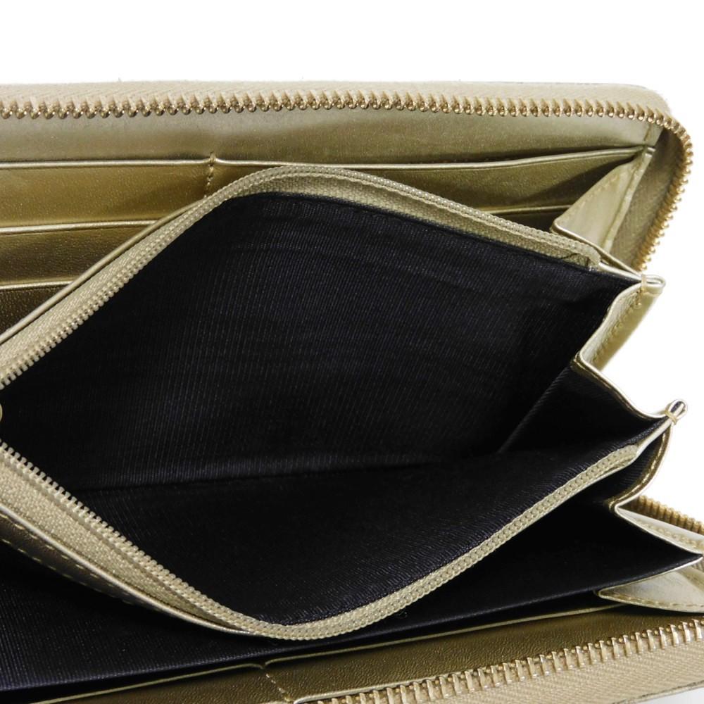 Used Guccissima Ribbon Zip-Around Wallet (9539) 388680 7940 Zip Around Micro GG Ribbon Champagne Gold Women's from