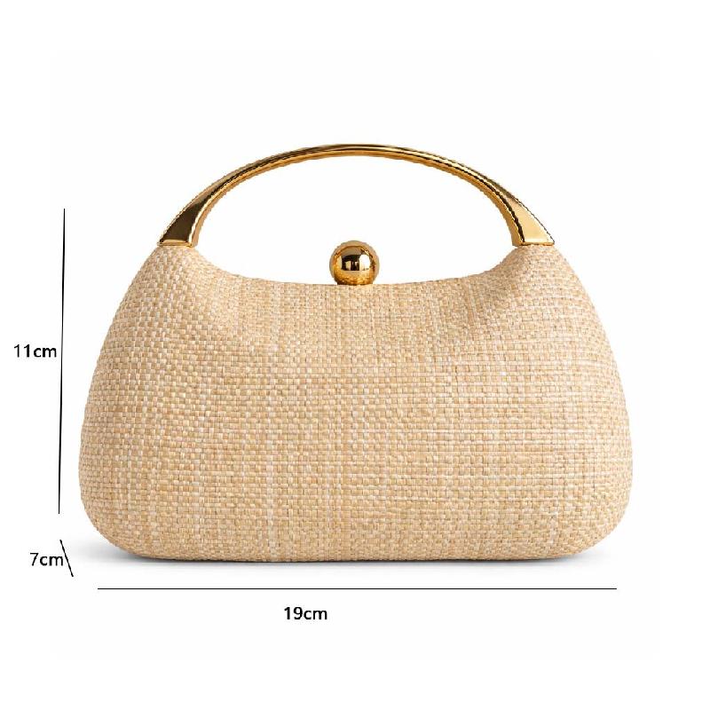 Evening Bag Straw Woven Handbag Clutch Crossbody New Arrival Fashionable Shoulder Acrylic Party Bags Women Trend 2026 Women's Pg