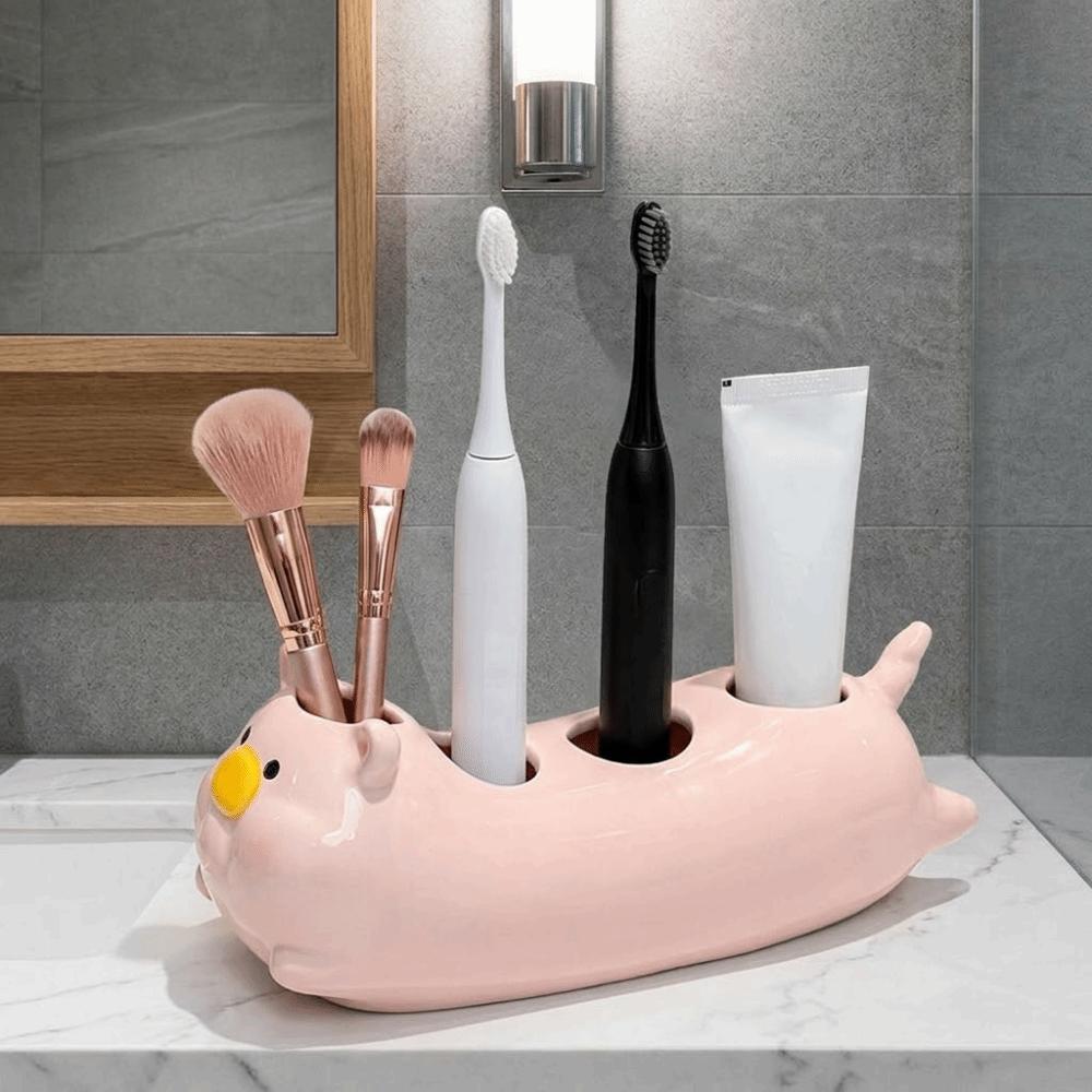 Ceramic Toothbrush Storage Rack Cartoon Electric Toothbrush Stand for Bathroom