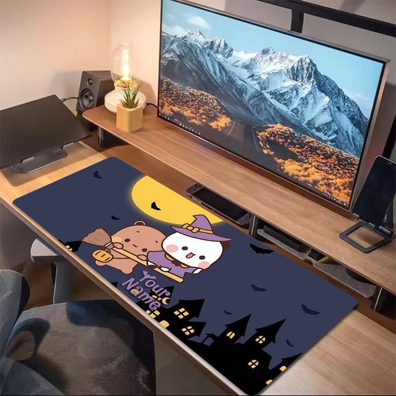 Peache Goma Custom Name Large Size Mouse Pad Large Gaming Table Cushion Non-slip Laptop Tablet Big Mousepad XXL Mat Mini PC Playmat With Lock edge