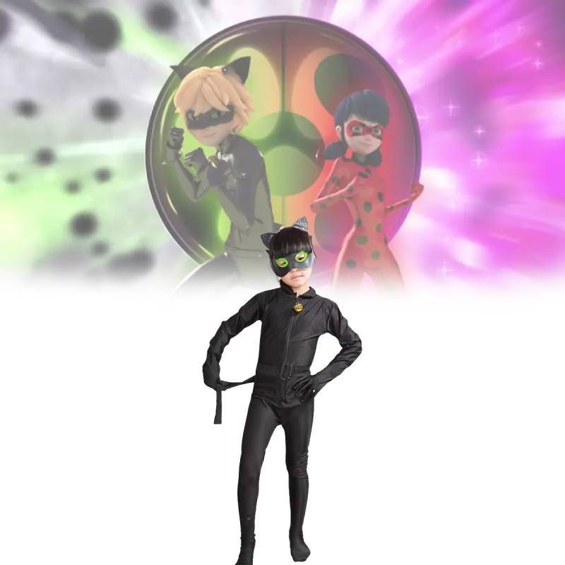 Чудесные истории Ледибаг и Кота Нуара Детский костюм со спандексом для аниме ролевых игр