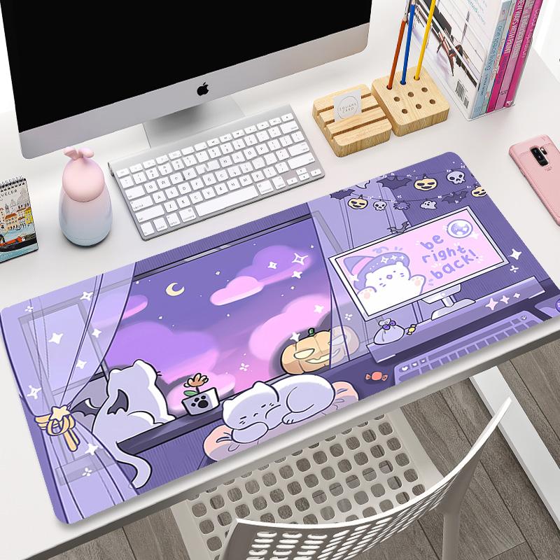 Large Cute Japan Cat Gamer Mousepad x DeskMat Computer Gaming Accessories Anime Art Carpet Office Play Mat