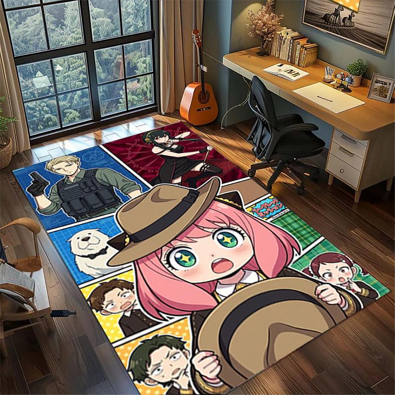 "Spy × Family" Floor Mat Rug Non Slip Washable Large Area Carpet Home Bedroom Decor—kwq96