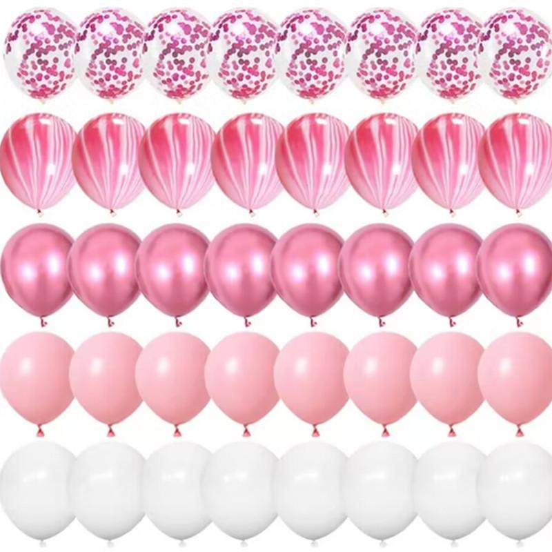 40 шт. 12-дюймовых латексных шаров с розовым золотом и конфетти, украшения для вечеринки на день рождения, для детей, взрослых, для мальчика, девочки, для детского праздника, свадебные принадлежности