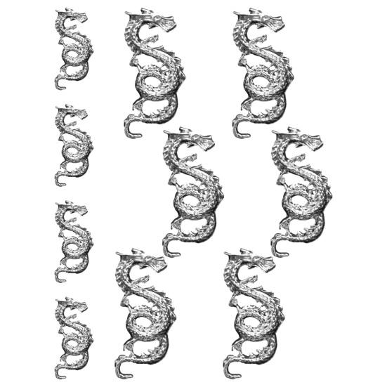 10Pcs Nail Art Rhinestones Chinese Zodiac Dragon Shiny Alloy 3D Metal Dragon Nail Accessories Women Supply