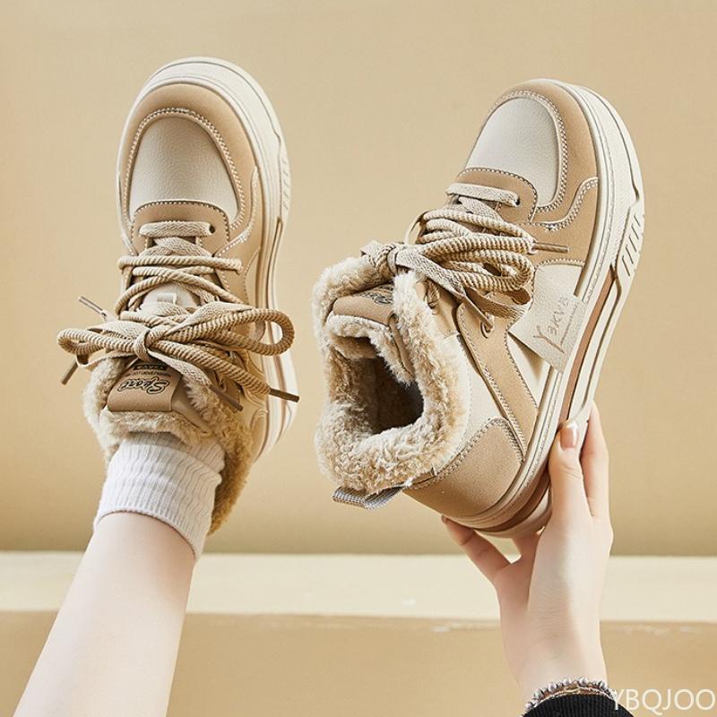 Зимняя обувь новая женская обувь на толстой подошве спортивная обувь для скейтборда теплая повседневная простая удобная нескользящая женская обувь
