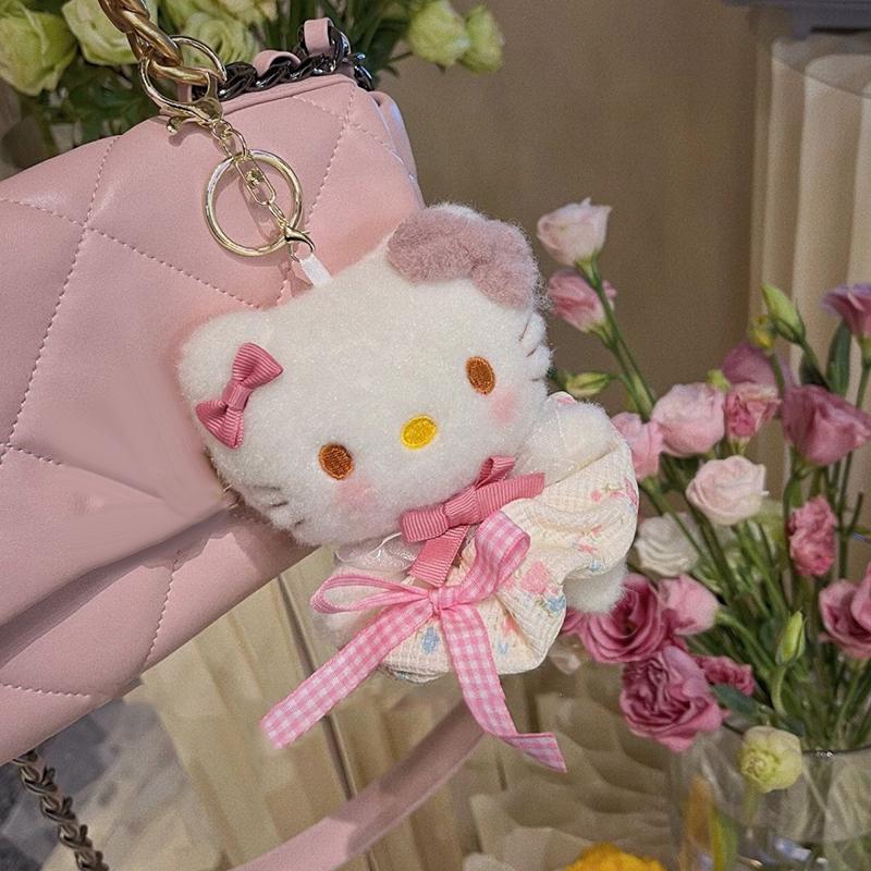 Милый брелок Hello Kitty от Sanrio Кавайная Мультяшная Подвеска для Школьной Сумки Украшение Плюшевая Кукла Игрушка Праздничные Подарки