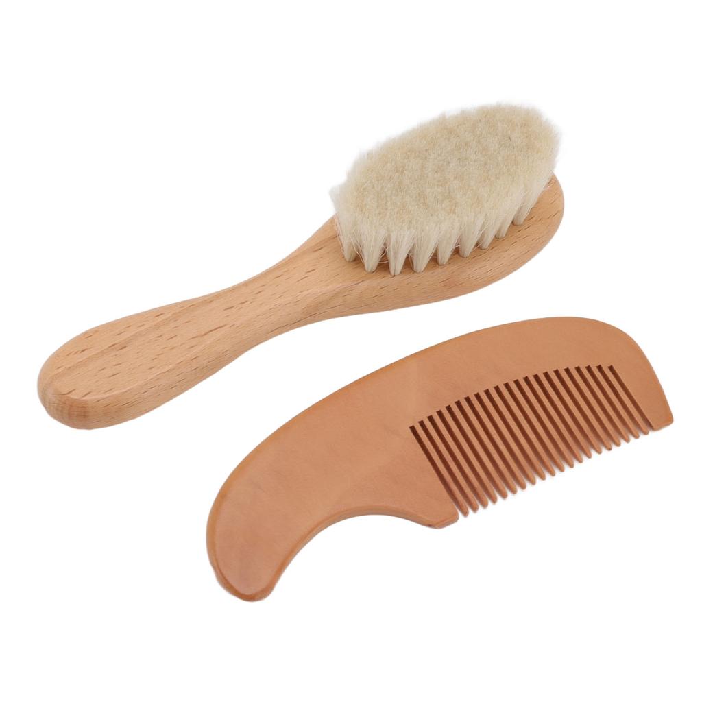 Baby Brush and Comb Set Multifunction Composite Wood and Wool Baby Hair Brush for Men Hair Style Baby Bath