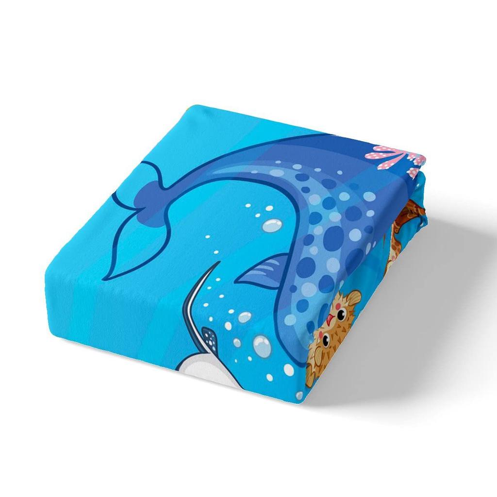 Листы с морскими животными Акулы Осьминоги Черепахи Коралловые листы Комплекты постельного белья Подходят для украшения детской комнаты