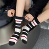 Модные носки для женщин Новые осенние повседневные дышащие полосатые носки Вышивка смешанных цветов Девичьи носки до щиколотки Высокое качество Тренды