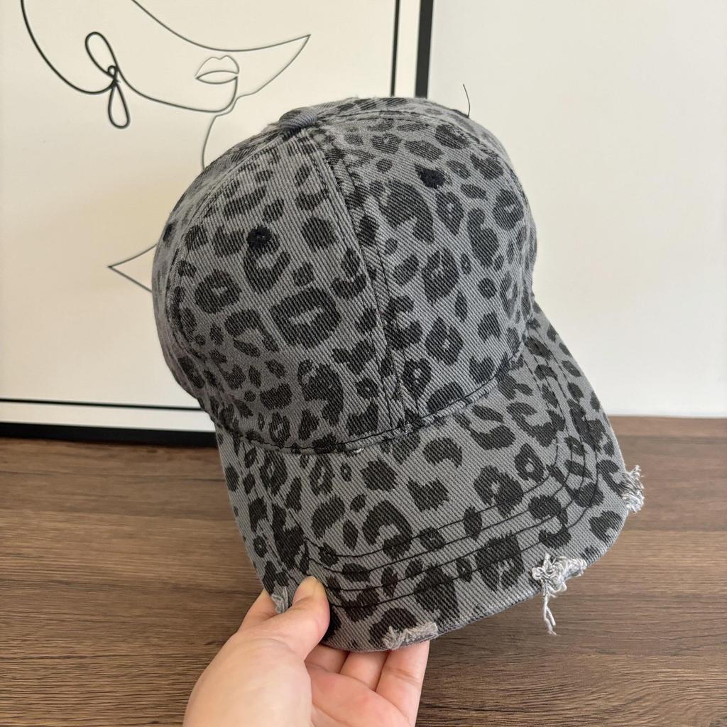 Женская бейсболка с леопардовым принтом - Европейская и американская уличная мода Хип-хоп Утиный козырек