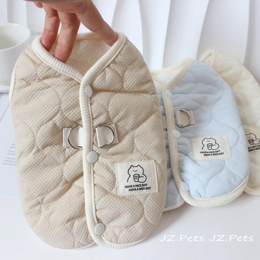 Pet Autumn and Winter Warm Vest Small Dog Thick Plush Winter Two Foot Coat Dog Clothes for Small Dogs Puppy Clothes