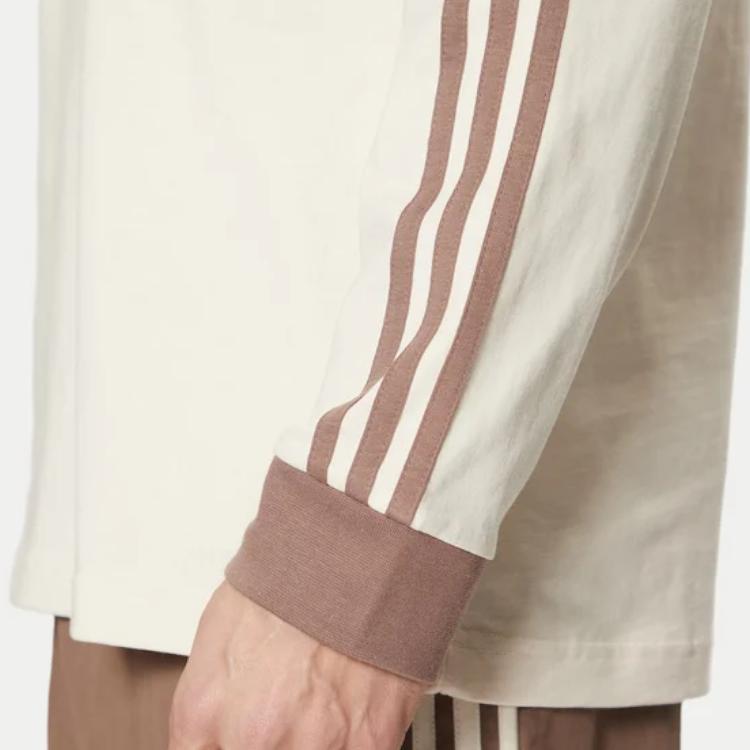 adidas Adicolor Удобная мягкая повседневная спортивная дышащая футболка с длинным рукавом для мужчин, бежевый цвет JN7022