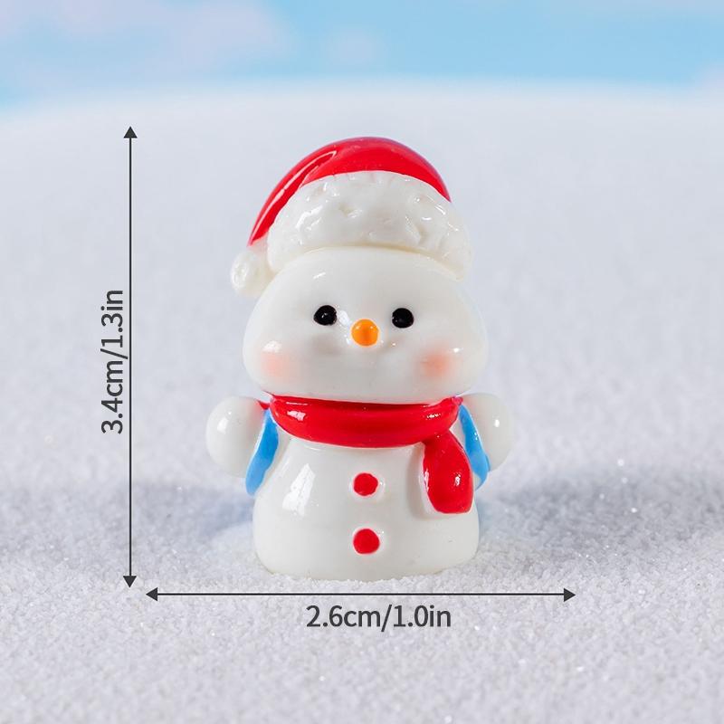 Christmas Decorations Resin Miniature Figurines Mini  Santa Claus Snowman Xmas Tree For Xmas Goodie Bag Fillers Party Favors